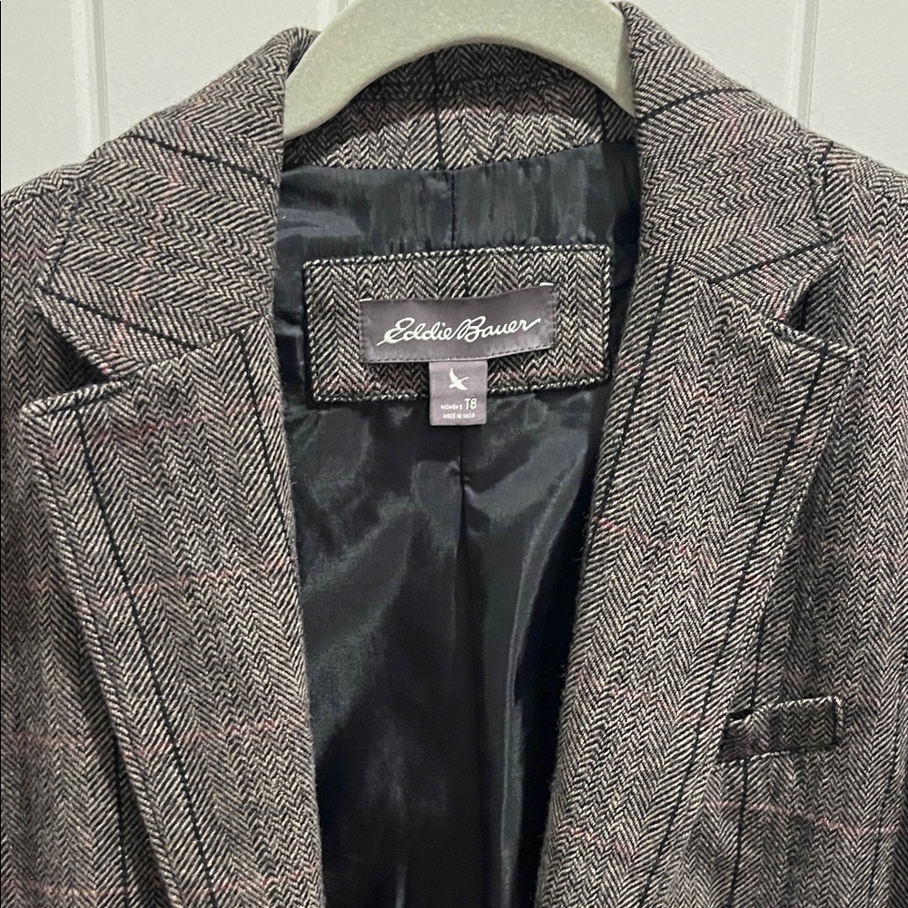 Eddie Bauer Gray Herringbone Blazer